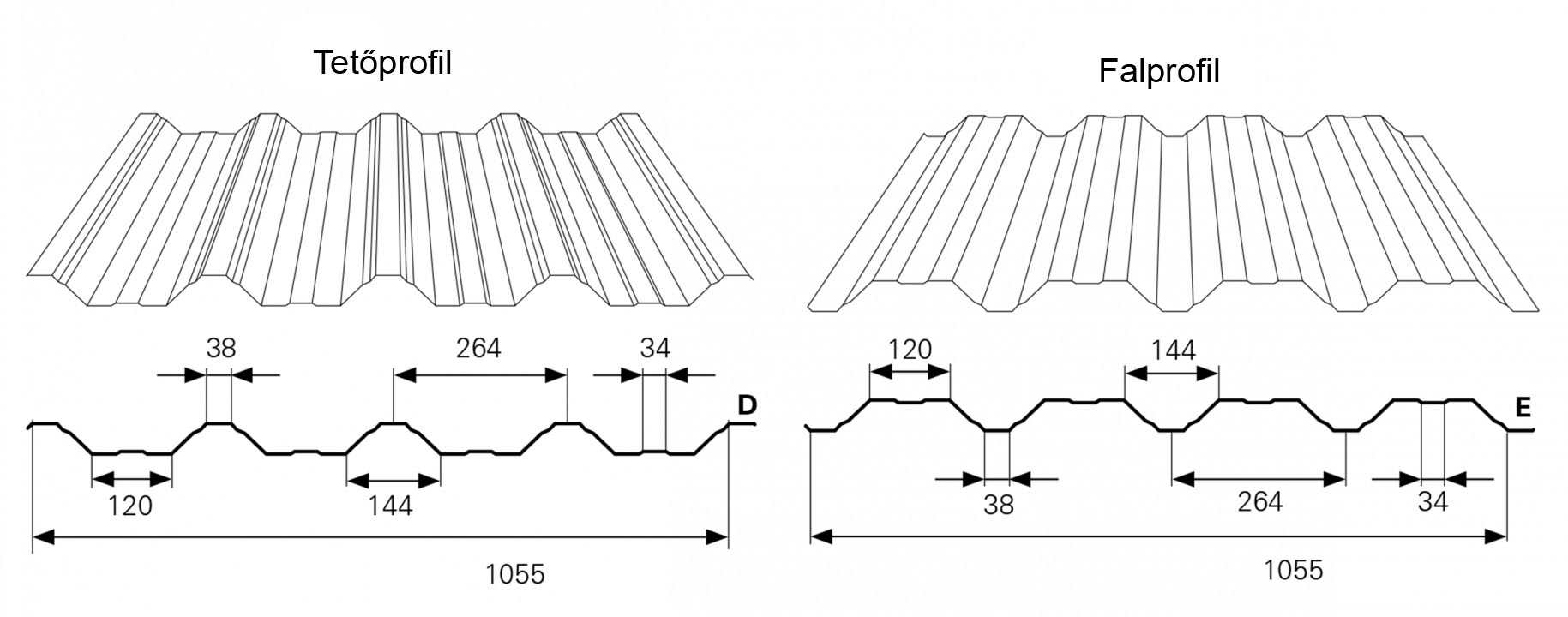T50-trapezlemez-metszet T50-trapezlemez-metszet